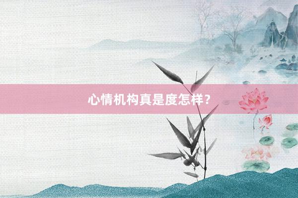 心情机构真是度怎样?